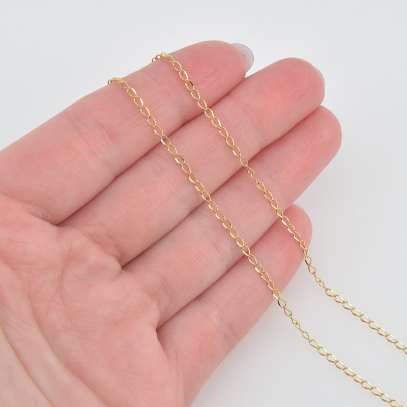 Ланцюг з нержавіючої сталі, 2 мм, Золото (ZEP-058393)