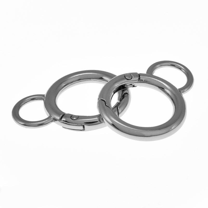 Кольцо для сумки металлическое, 38х28 мм, Темное серебро (BAG-058427)