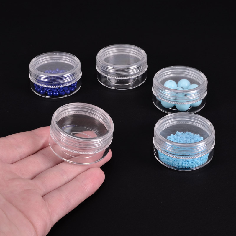 Набір із 5 пластикових контейнерів для зберігання, 3,9х2,1 см (INS-051096)