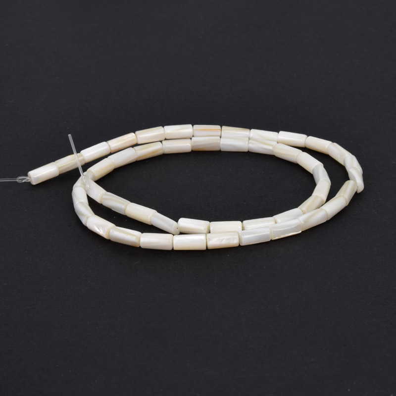 Бусины Перламутр белый, Натур. камень, 8х4 мм, Бочонок (BUS-058120)