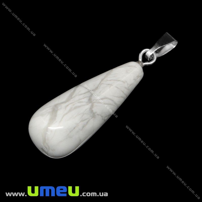 Підвіска Крапля з натурального каменю, Говлит, 34х10 мм (POD-014435)