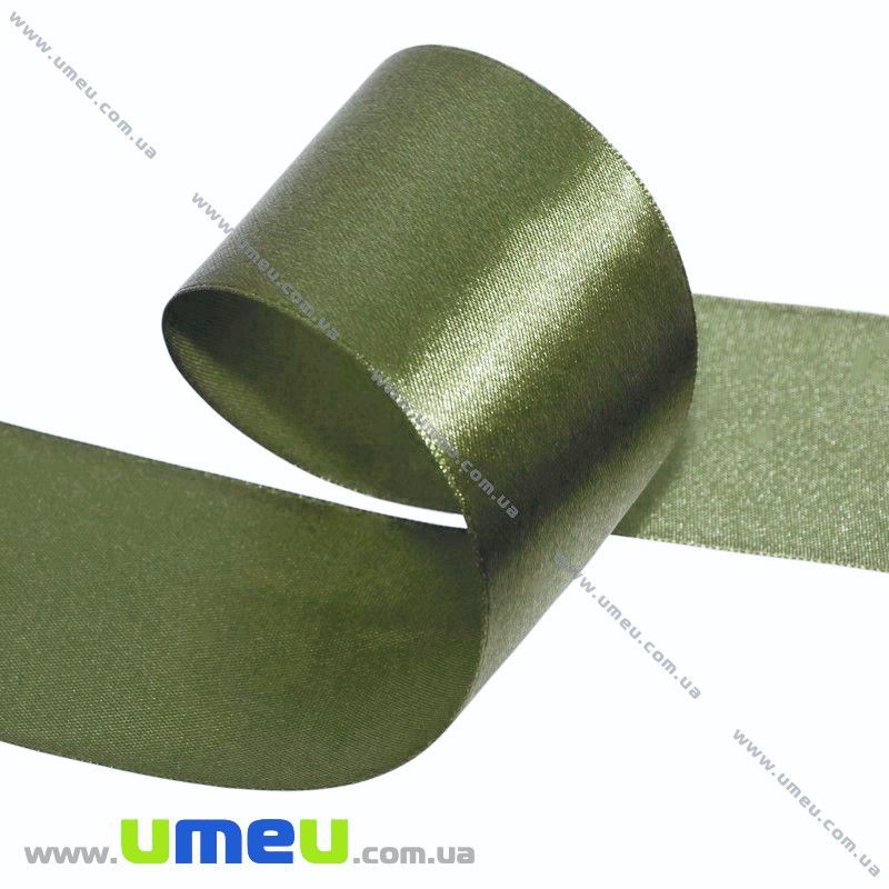 Атласна стрічка, 50 мм, Оливкова (LEN-027602)