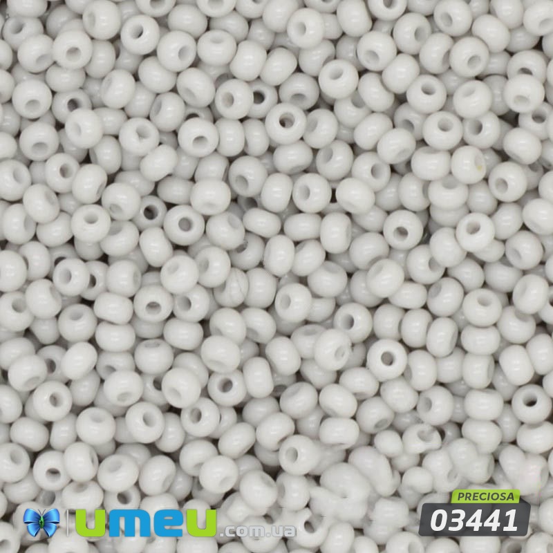 Бісер чеський №261/03441, Сірий світлий, Натуральний, 10/0 (BIS-019626)