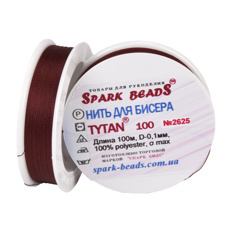 Нить для бисера Титан 100, Бордовая №2625, 100 м (MUL-061362)