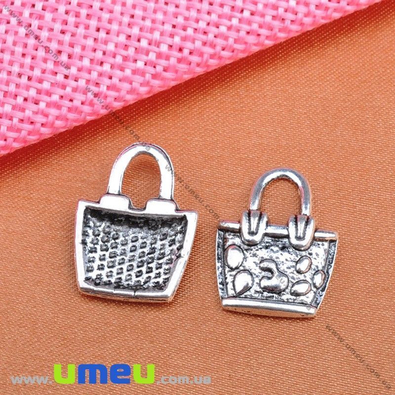 Підвіска метал. Сумочка, 20х15 мм, Античне срібло (POD-028313)