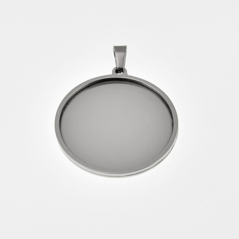 Основа круглая из нерж. стали, 36х33 мм, 30 мм, Темное серебро (STL-059490)