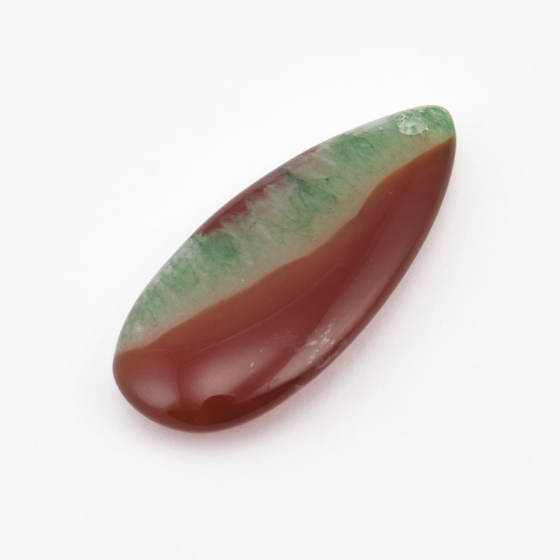 Подвеска Капля, Натур. камень Агат бразильский, 40х18 мм (POD-058694)