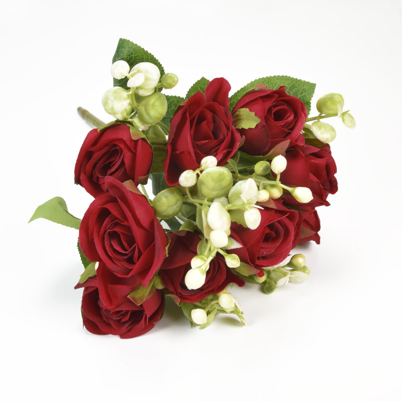 Букет роз с добавками, 30 см, Бордовый (DIF-057596)