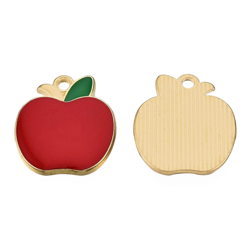 Підвіска метал. Яблуко червоне, 22х19,5 мм, Золото (POD-053677)