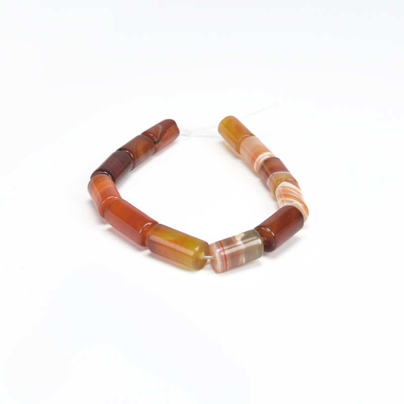 Намистини Агат червоний, Натур. камінь, 14-17 мм, Бочонок (BUS-057176)