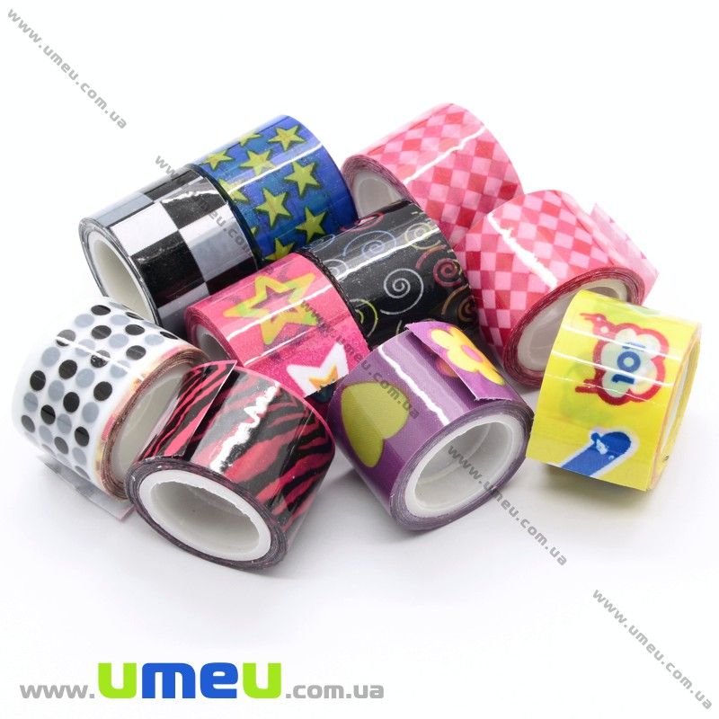 Декоративний скотч, Мікс, 12 мм (DIF-021183)
