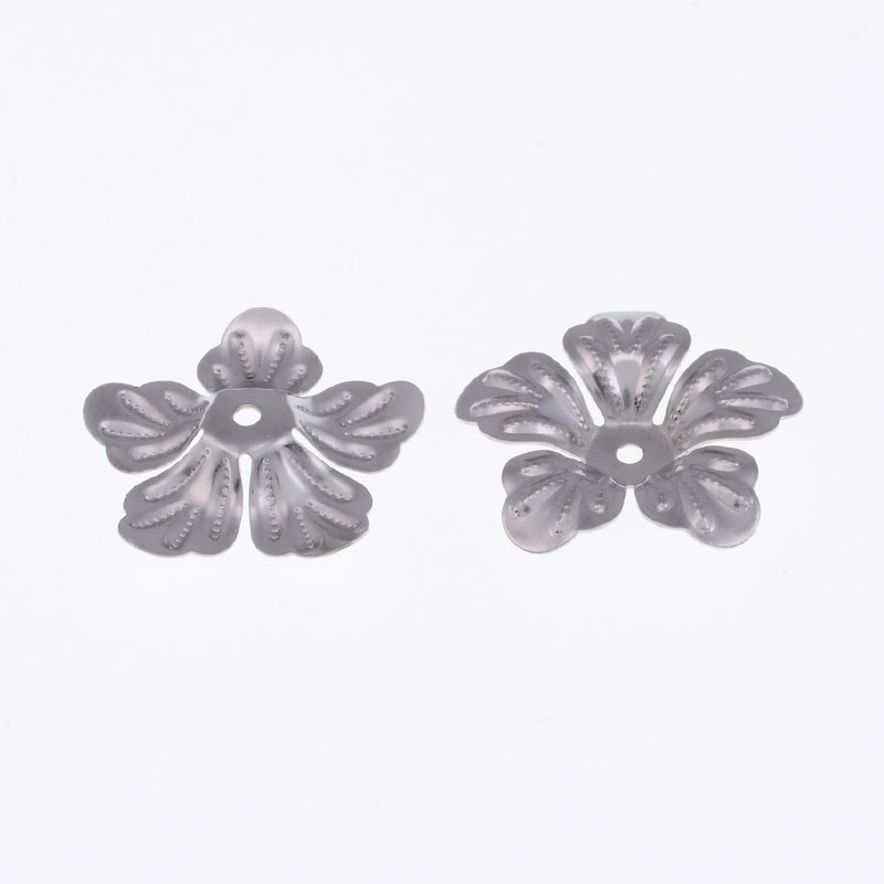Обіймач з нержавіючої сталі Квіточка, 20х3,5 мм, Темне срібло (STL-055786)
