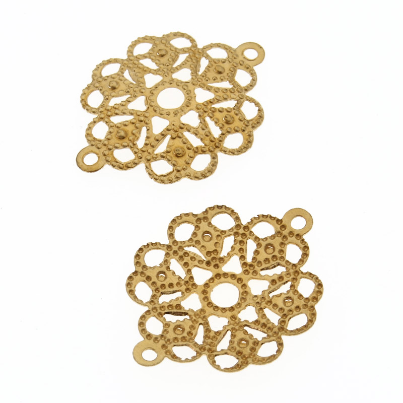 Коннектор металлический ажурный, 19х15 мм, Золото (KON-055462)