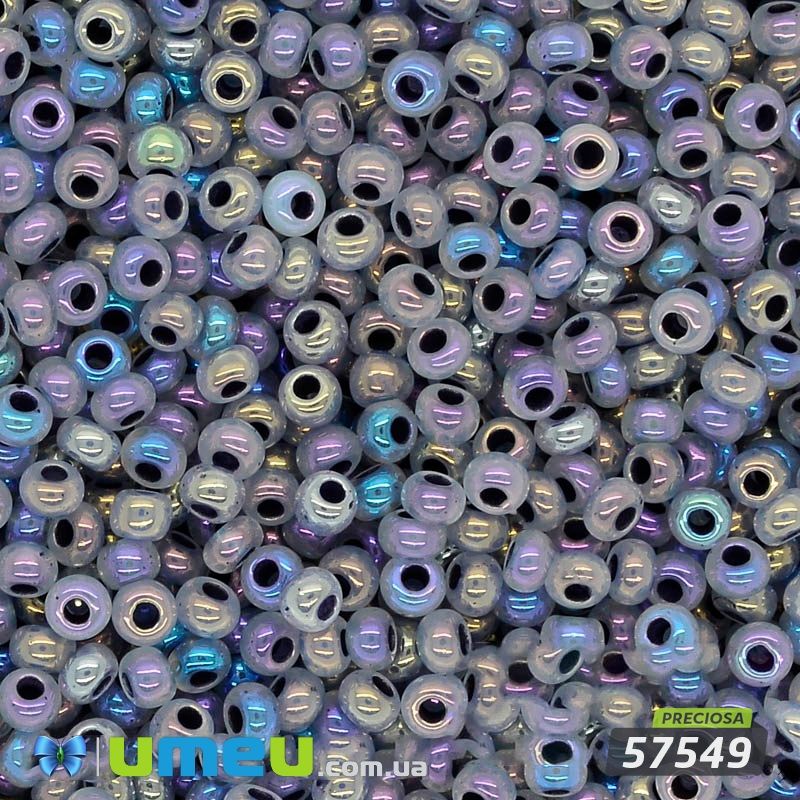 Бісер чеський №564 / 57549, Сірий райдужний, Перламутровий, 10/0 (BIS-009931)