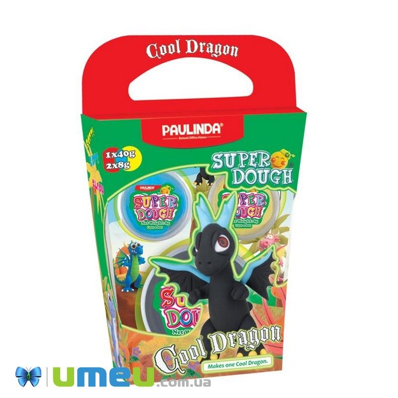 Масса для лепки Paulinda Super Dough Cool Dragon Дракон черный (DIF-043548)