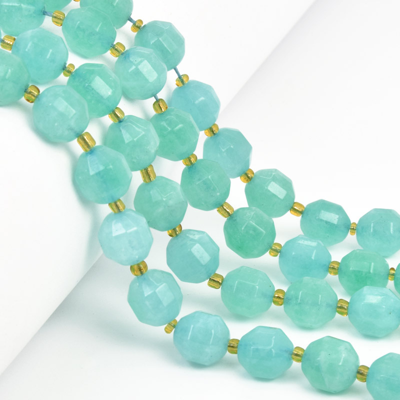 Бусины Доломит, Натур. камень, 10 мм, Круглые граненые (BUS-058214)