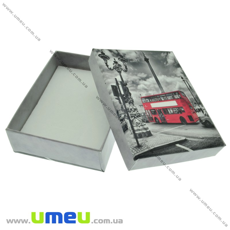 Подарочная коробочка Прямоугольная с рисунком, 9х7х3 см, Серая (UPK-023167)