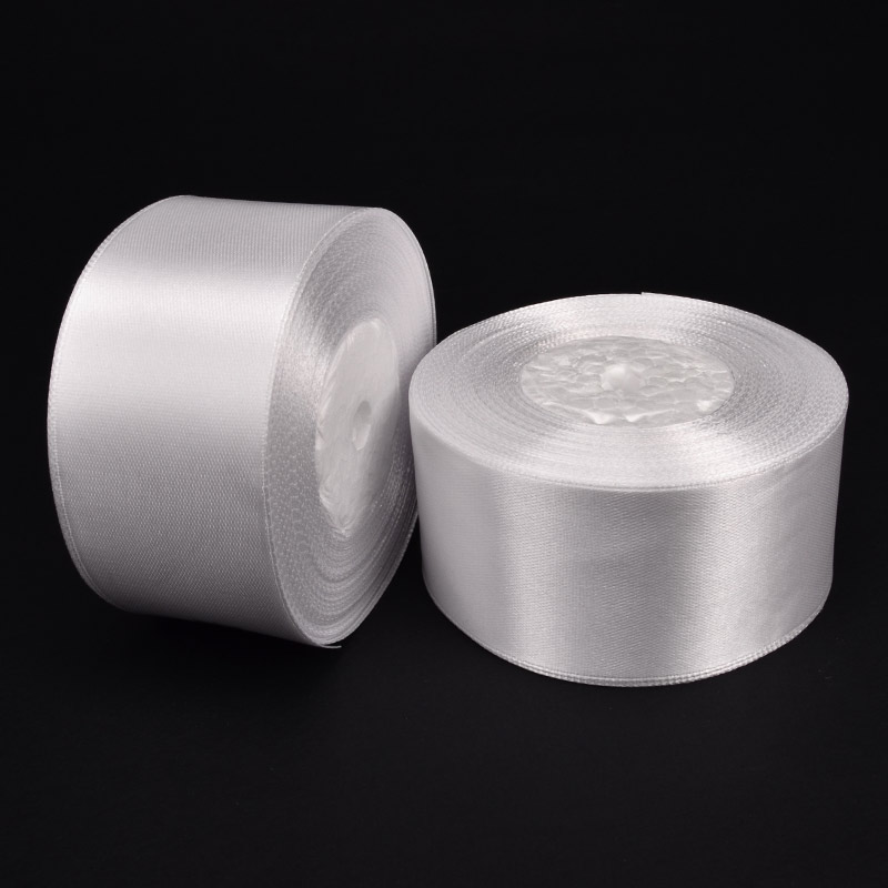 Атласна стрічка, 40 мм, Біла (LEN-054130)