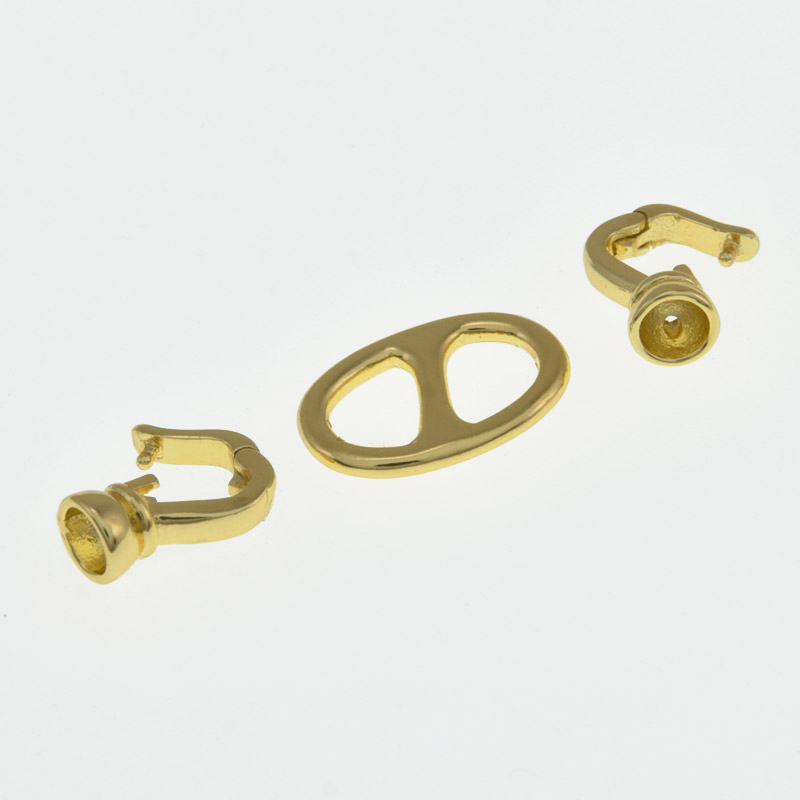 Застібка, 33х11,5 мм, Латунь з покриттям 14 kt (ZAM-058474)