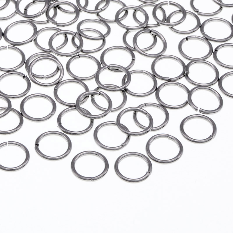 Колечки из нерж. стали, 6 мм, 1 мм, Темное серебро (STL-049197)
