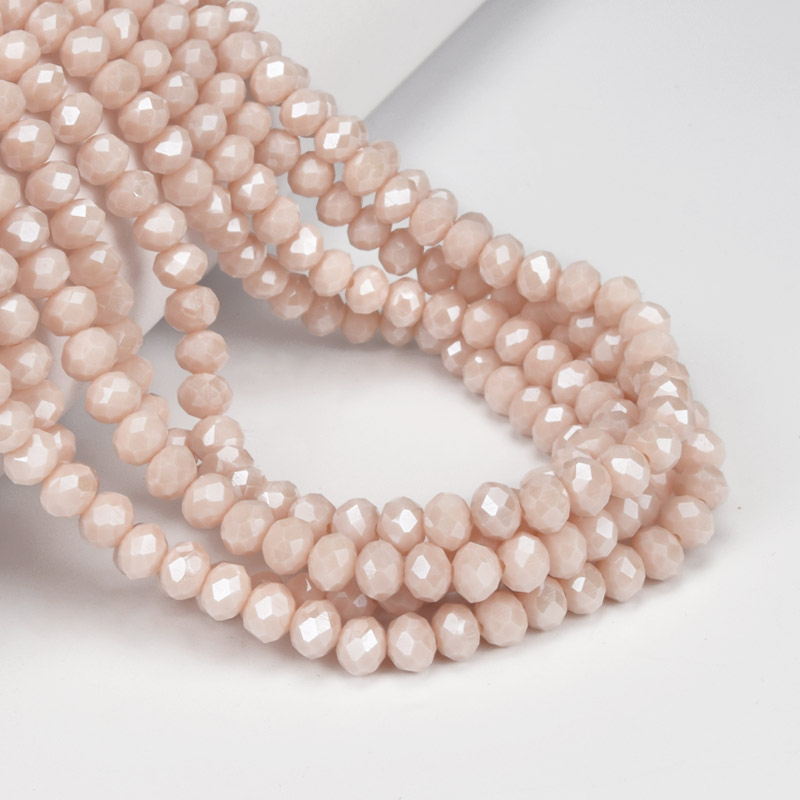 Намистини ронделі, 6х5 мм, Бежеві (BUS-057106)