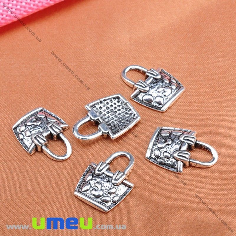 Підвіска метал. Сумочка, 20х15 мм, Античне срібло (POD-028313)