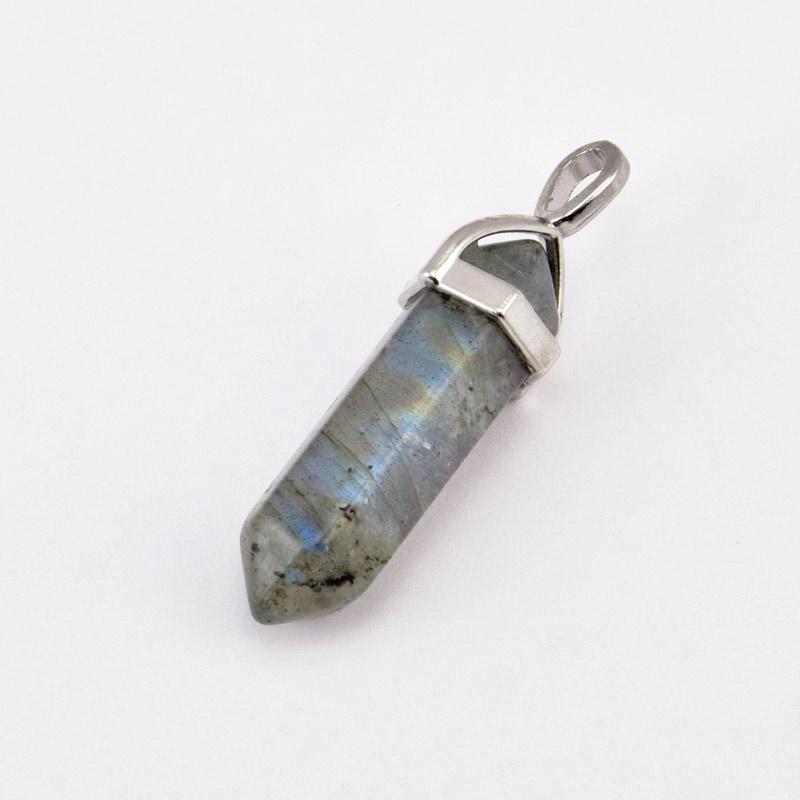 Підвіска Кристал, Натур. камінь Лабрадорит, 39х8 мм (POD-058620)