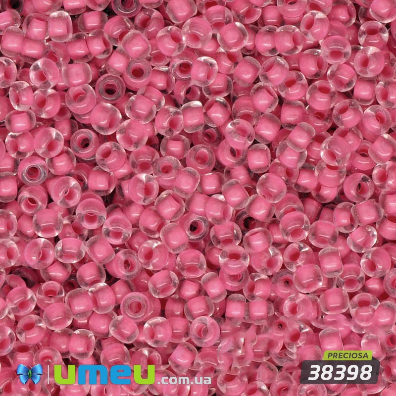 Бісер чеський №608 / 38398, Рожевий темний, Прокрашенний, 10/0 (BIS-003887)