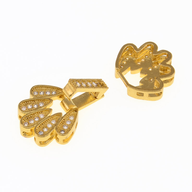 Застёжка, 26х13 мм, Латунь, Куб. цирконий (ZAM-055447)