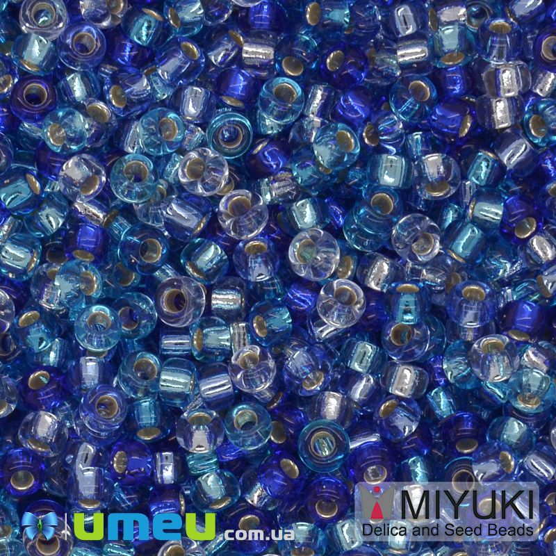 Бісер японський Miyuki круглий RR 11/0 №MIX101, Мікс синій (BIS-045659)