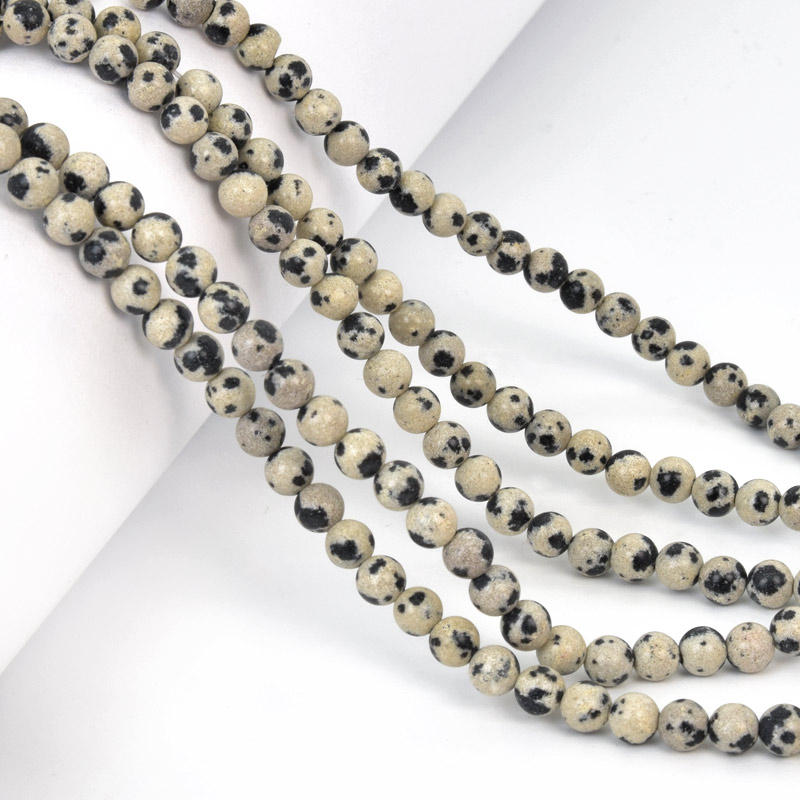Намистини Яшма далматинова, Натур. камінь, 4,5 мм, Круглі (BUS-057991)