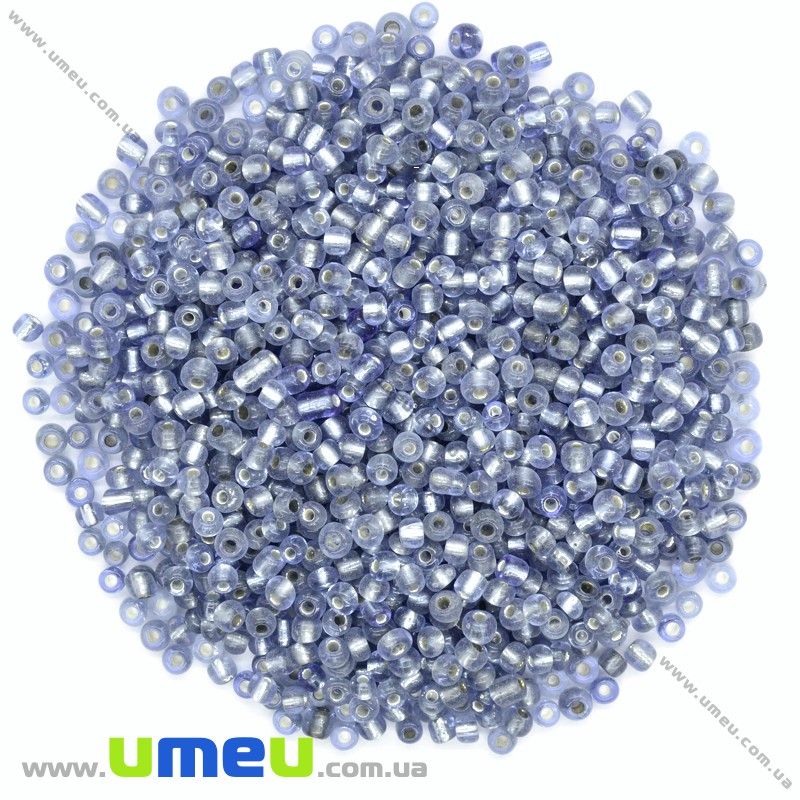 Бісер китайський середній, 8/0, Сіро-синій блискучий, 3 мм (BIS-026150)