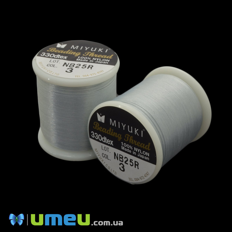 Нить для бисера Miyuki 03, Серая светлая, 50 м (MUL-045279)