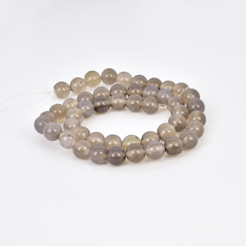 Намистини Агат сірий, Натур. камінь, 8 мм, Круглі (BUS-058087)