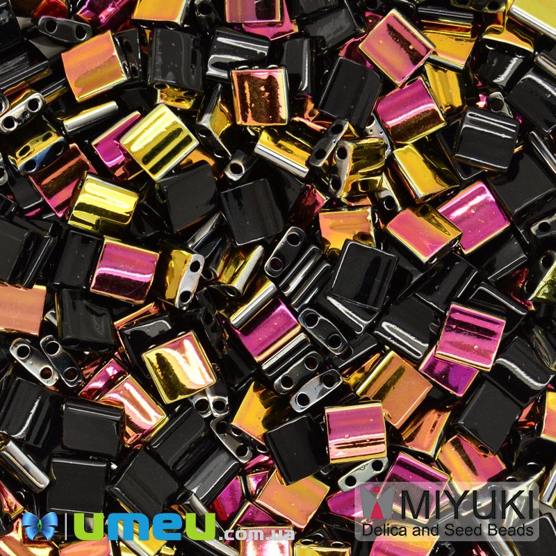 Бисер японский Miyuki TILA №4560, 5х5 мм, Розово-черный двухсторонный (BIS-046065)
