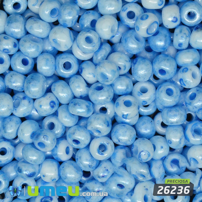 Бисер чешский 4/0, №26236, Голубая акварель, Мелафир (BIS-034261)