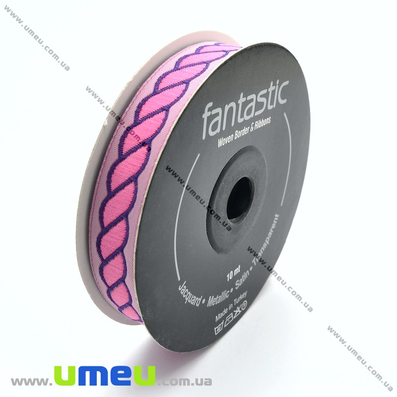Тесьма Fantastic верёвочка, 14 мм, Розовая (LEN-010937)