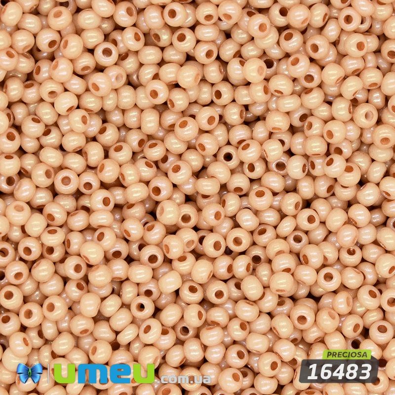 Бісер чеський №804/16483, Бежевий, Перламутровий, 10/0 (BIS-043922)