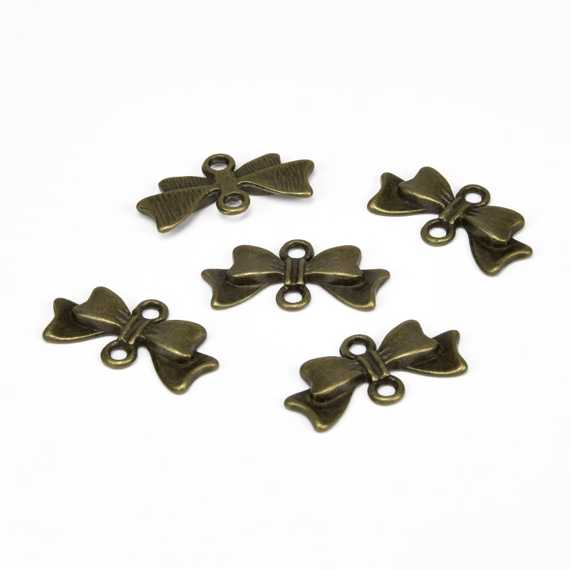 Коннекторы металлические Бантик, 20x10 мм, Античная бронза (KON-001838)