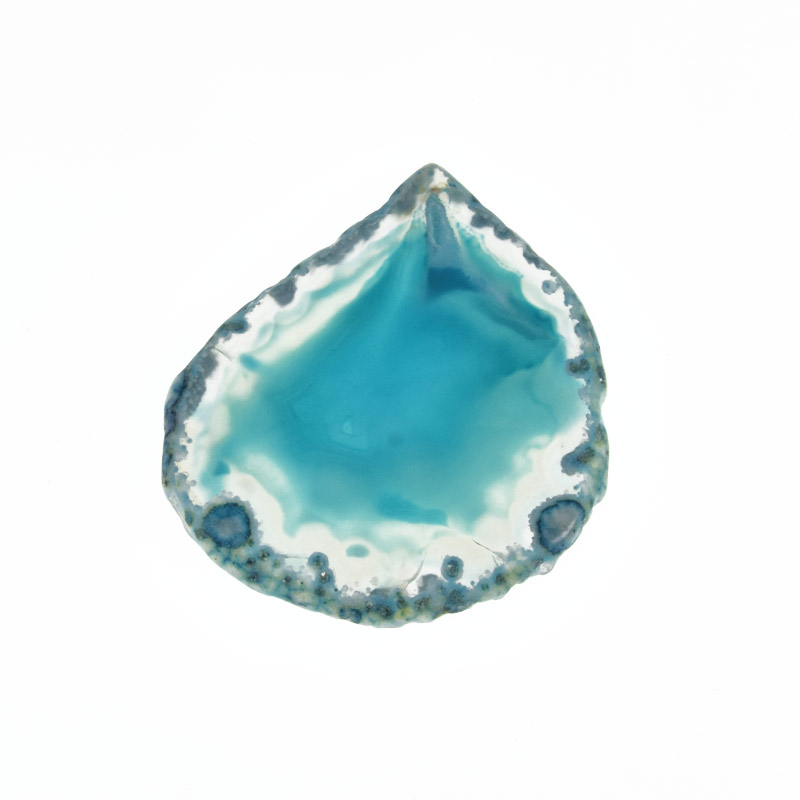 Зріз Агата без отвору, Блакитний, 58х48 мм (POD-020145)