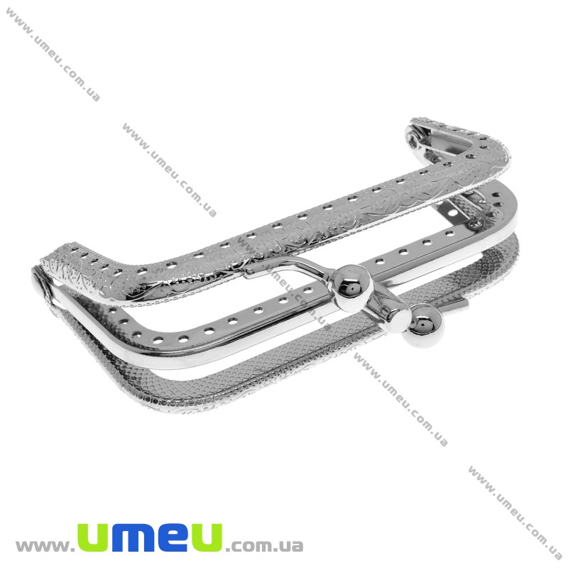 Фермуар металевий подвійний, Темне срібло, 8,5х6 см (BAG-031813)