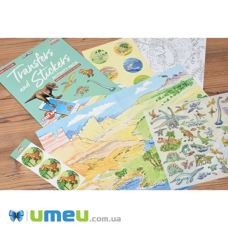 Набор переводных наклеек Scribble Down с онлайн приложением Динозавры (DIF-043420)