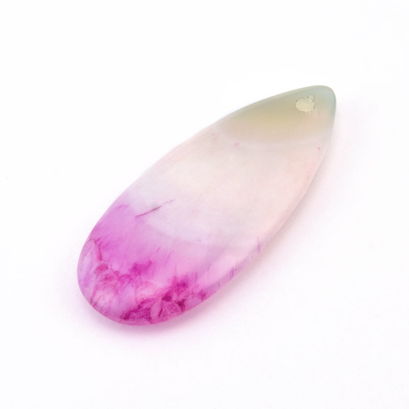 Подвеска Капля, Натур. камень Агат бразильский, 40х18 мм (POD-058679)