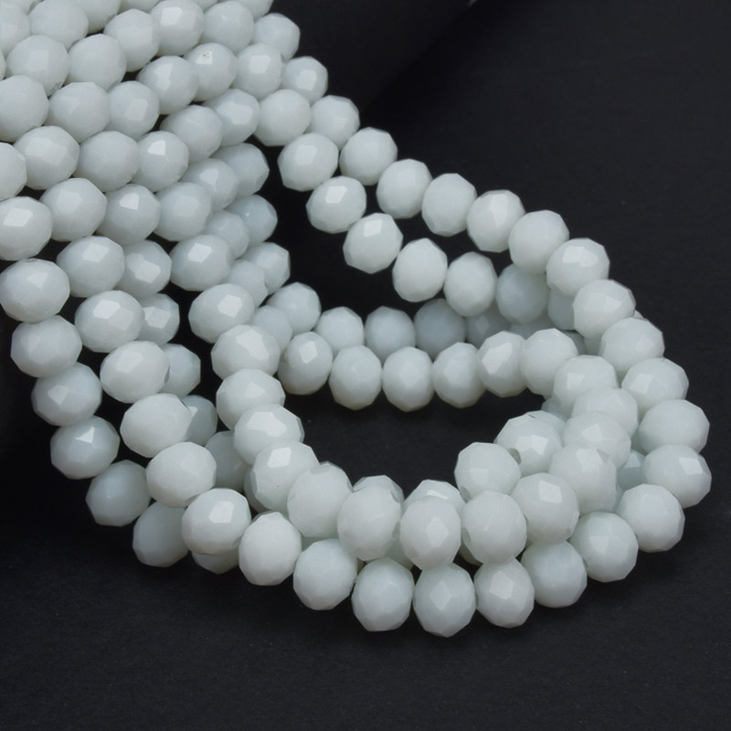 Бусины рондели, 8х6 мм, Белые (BUS-057144)