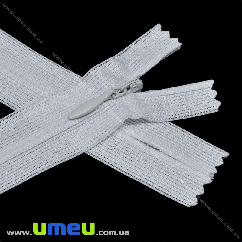 Блискавка (змійка) потайна нероз'ємна, 35 см, Тип 3, Сіро-блакитна світла (ZIP-015968)