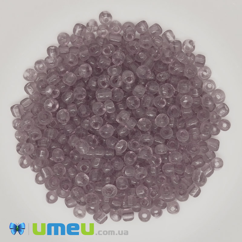 Бисер китайский крупный, 6/0, Фиолетово-коричневый прозрачный, 4 мм (BIS-003526)