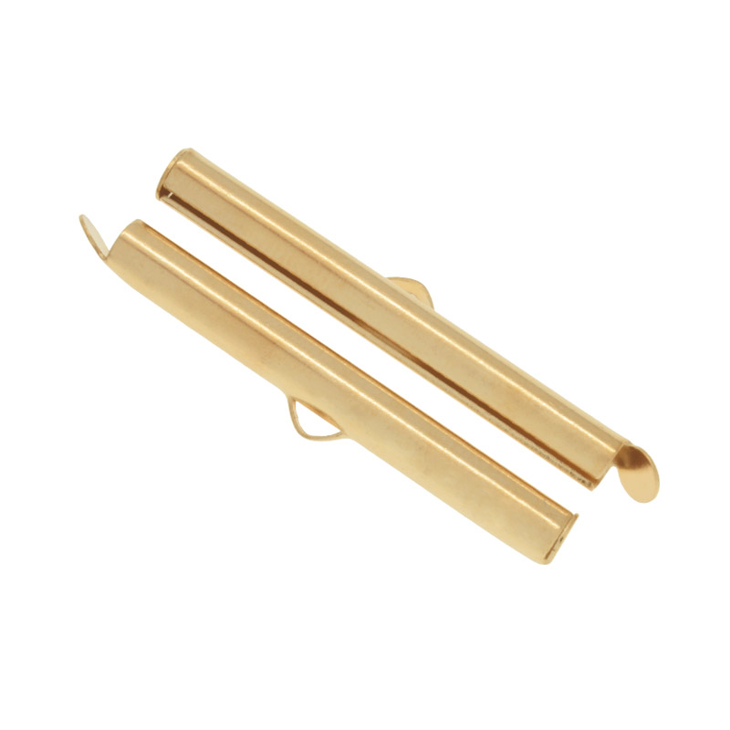 Затискач круглий, 35х6х4 мм, Світле золото (ZAG-051187)