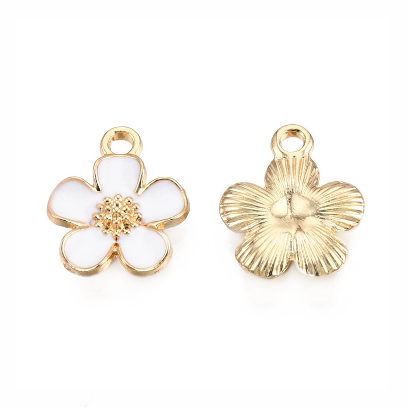 Підвіска метал. Квітка біла, 16х13 мм, Золото (POD-053837)