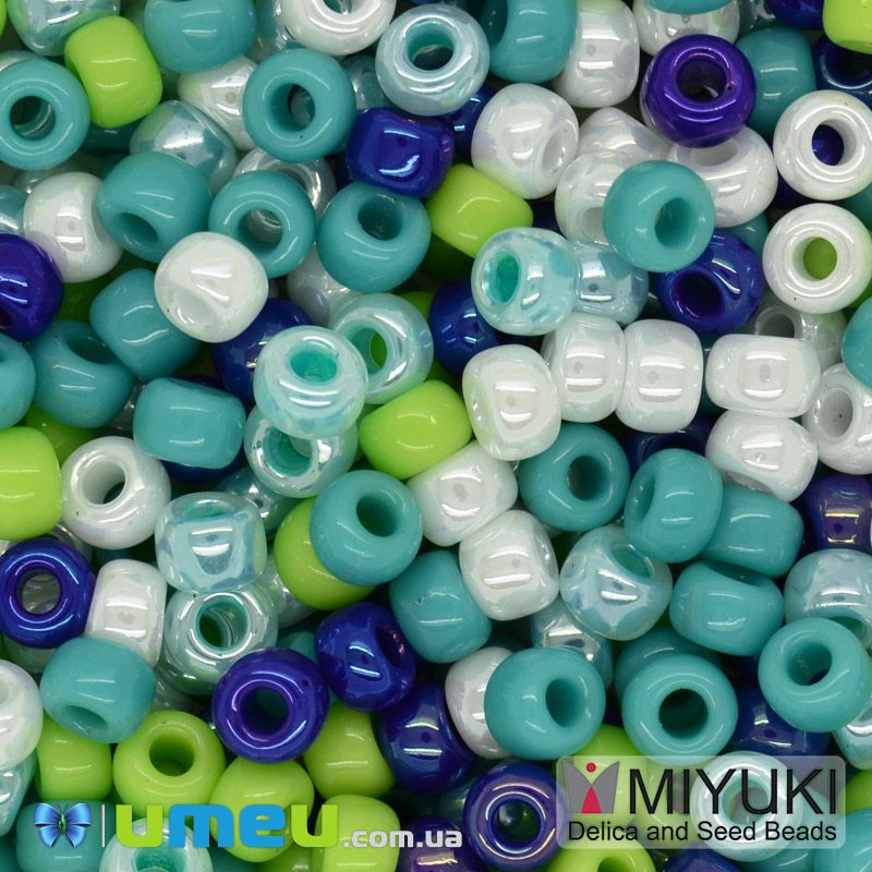 Бісер японський Miyuki круглий RR 6/0 №mix37, Бірюзовий (BIS-046004)