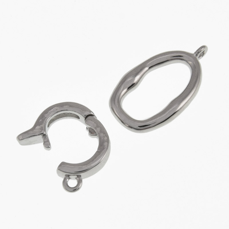 Застібка, 31,5х12 мм, Латунь з покриттям Родій (ZAM-060879)